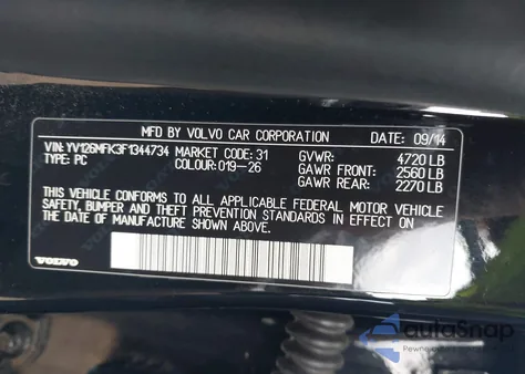 2015 Volvo S60 T5 Premier z USA, uszkodzony, nr VIN YV126MFK3F1344734